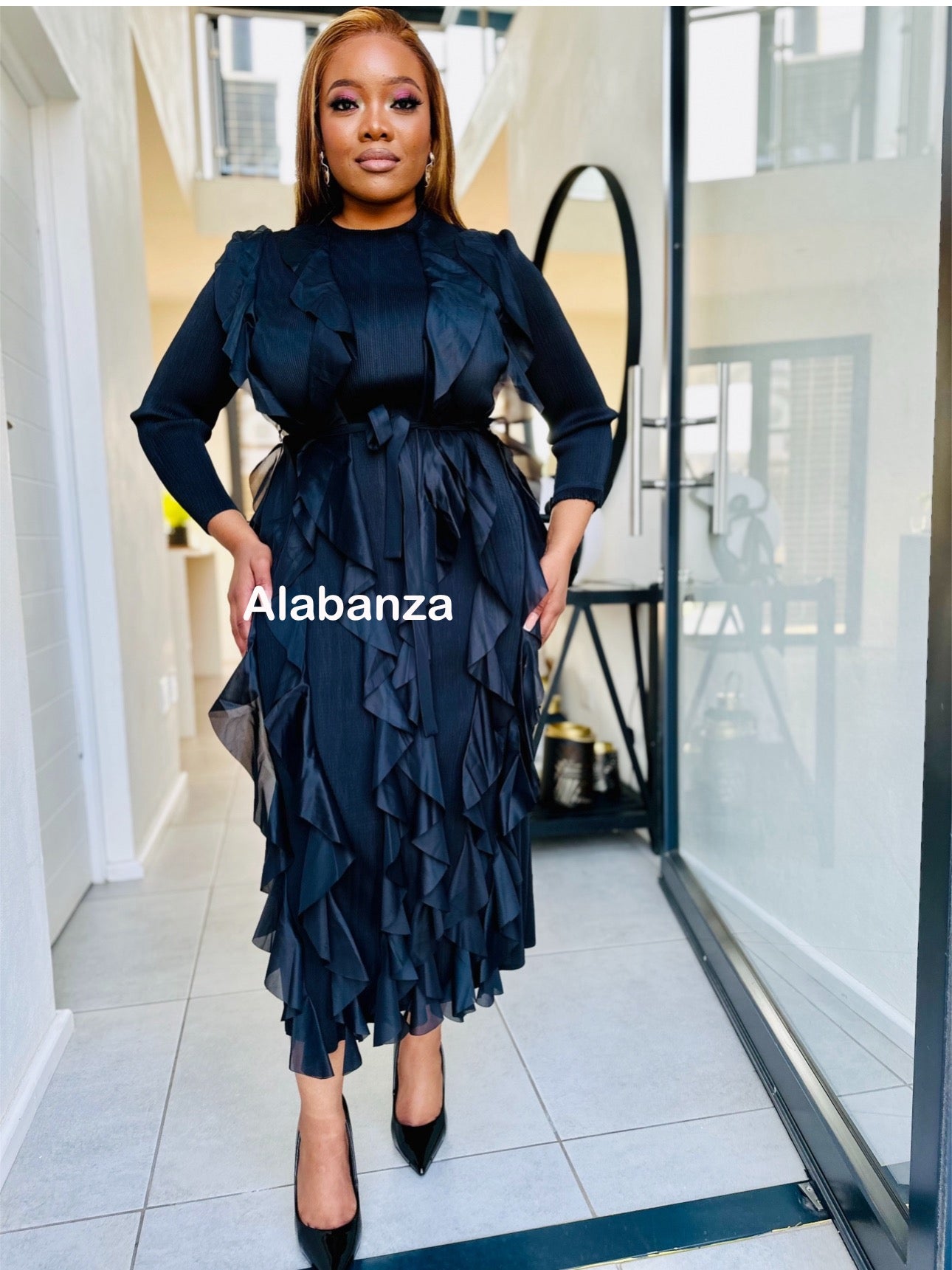 Ruffle Black Dress