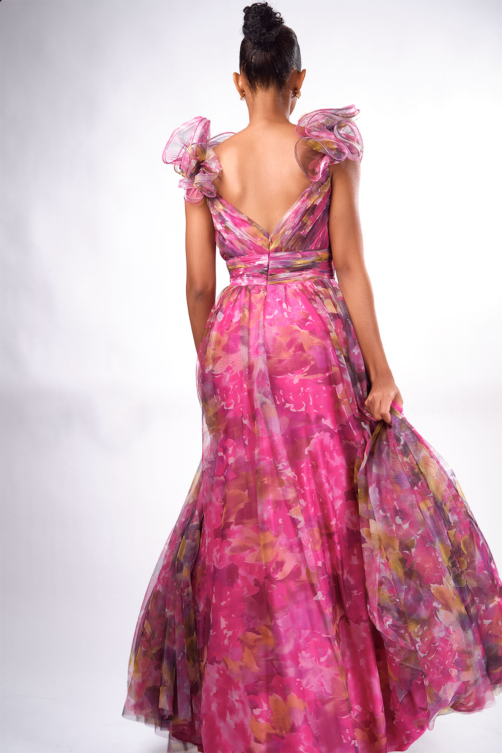 Couture Candy Pink Floral Dress (only size small left)