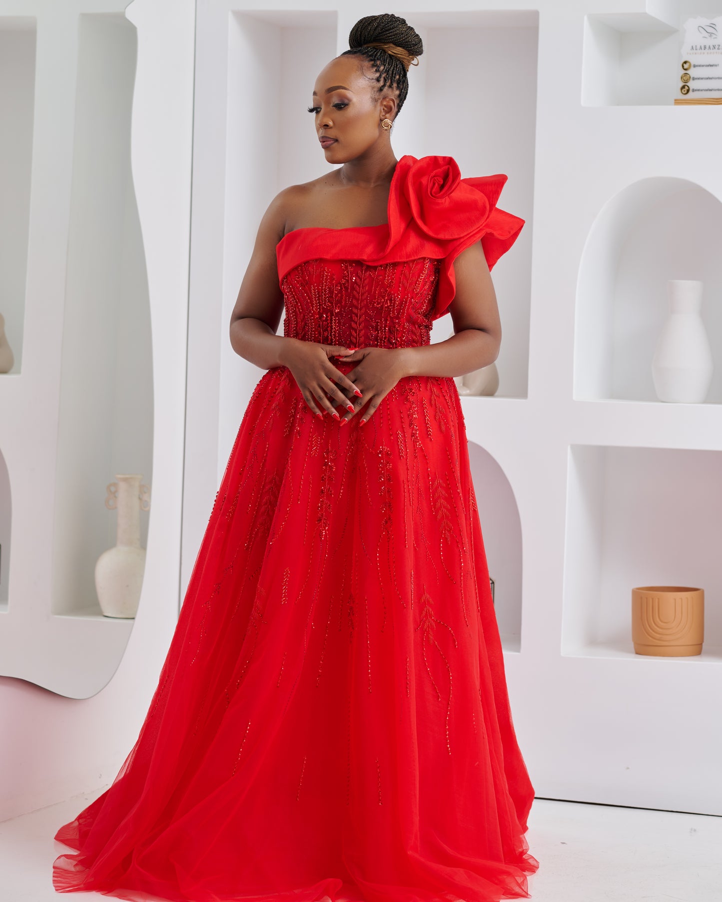 Crimson Rose Red Dress