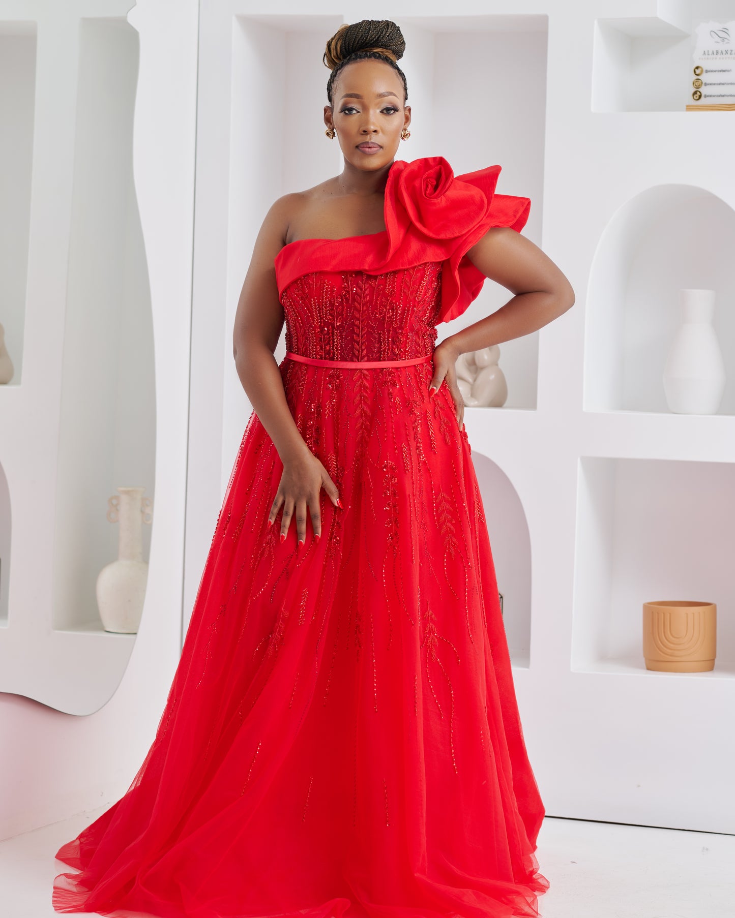 Crimson Rose Red Dress