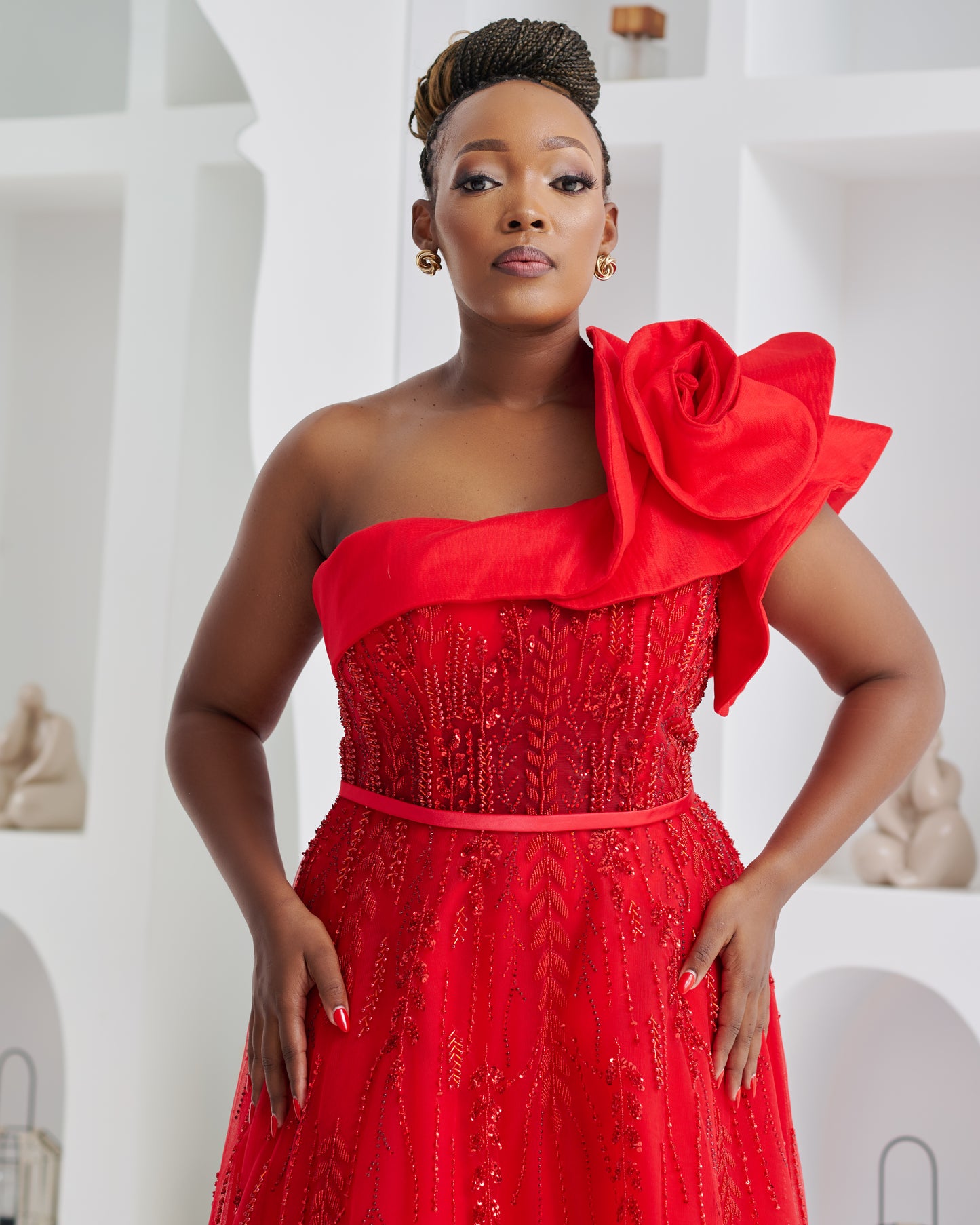 Crimson Rose Red Dress