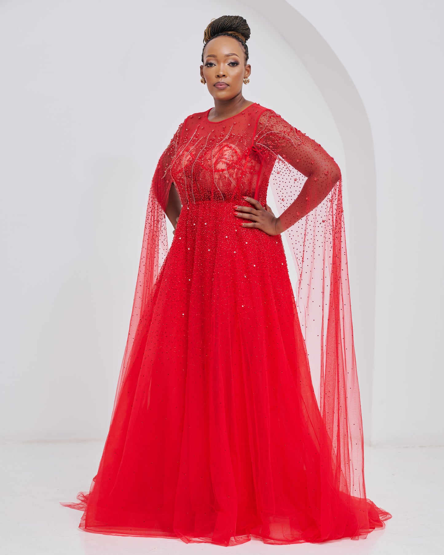 Lace Ember Red Dress