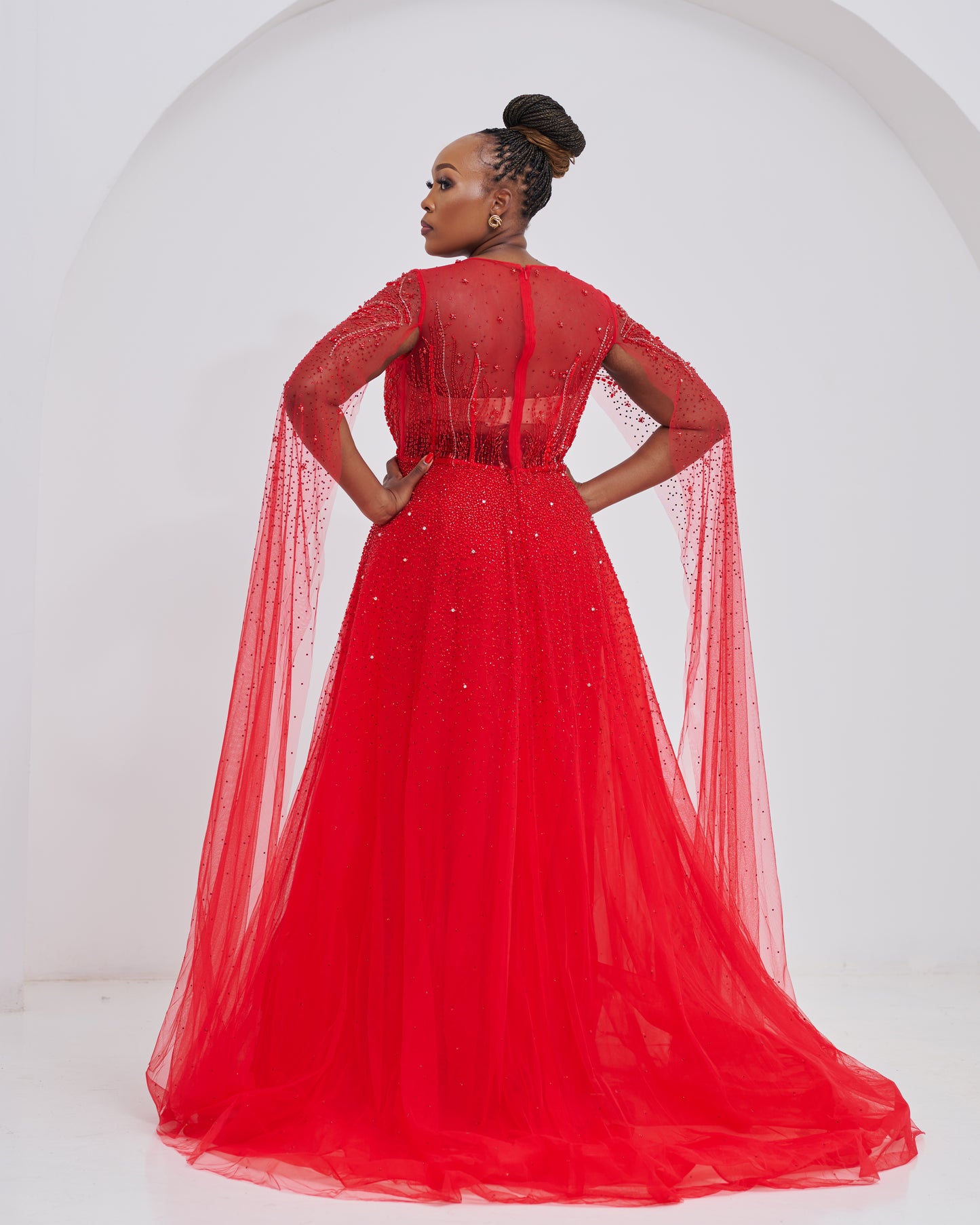 Lace Ember Red Dress