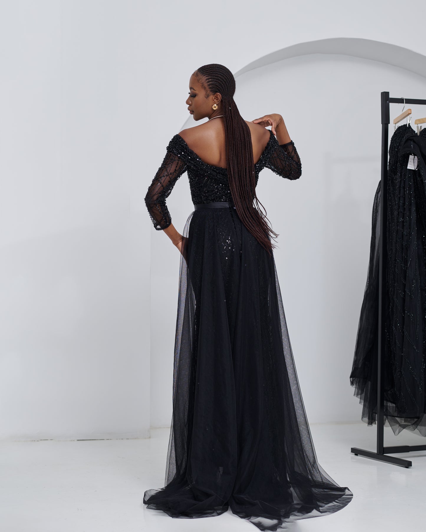 Ethereal Grace Black Dress