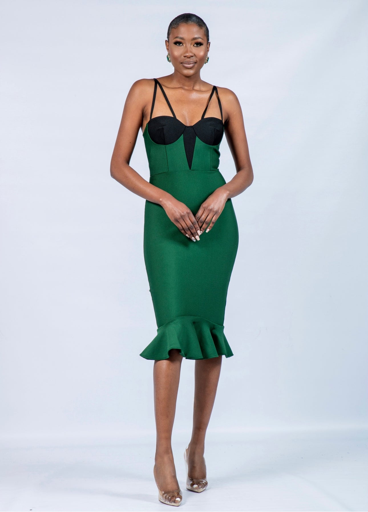 Lily Ruffle Bandage Dress (Trio Deal R2000)