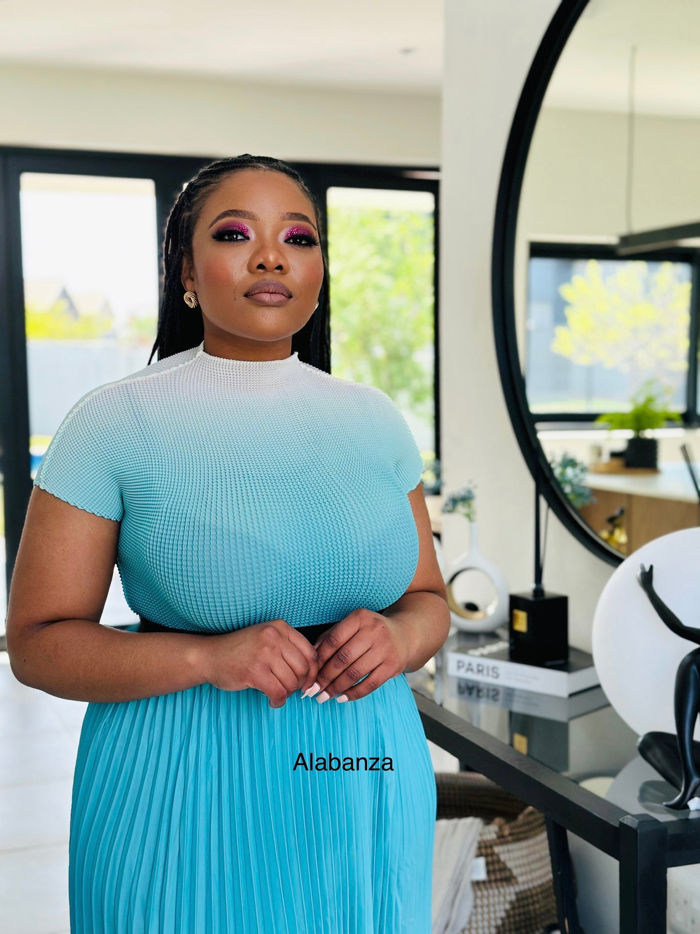 Zuri Baby Blue Ombre Pleat Set (Trio Deal R2000)