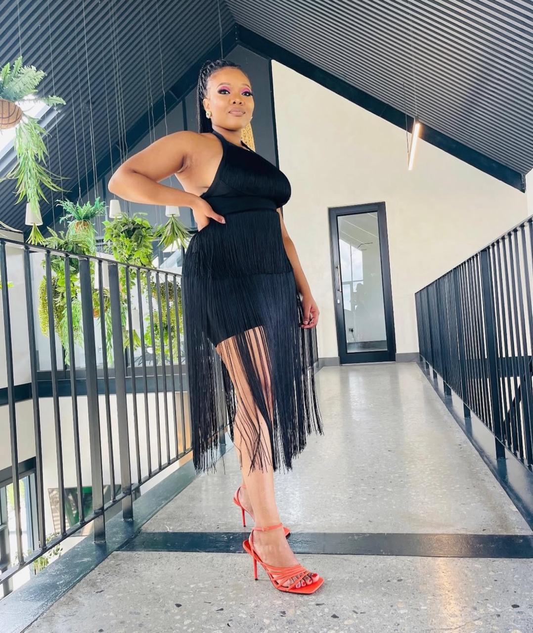 Nalah black tassel dress