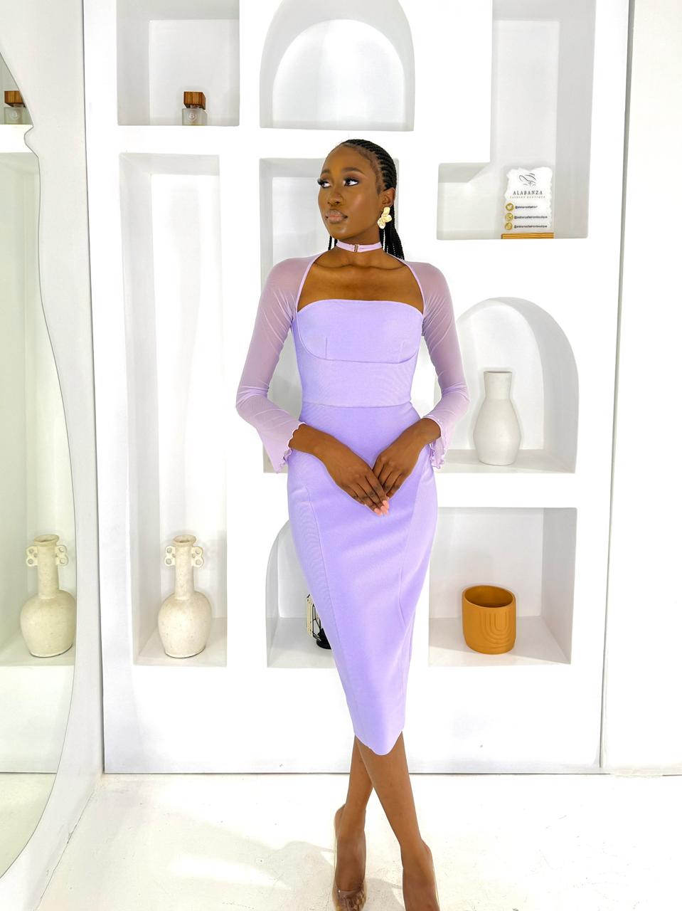 Belle Purple Bandage Dress