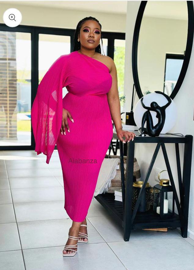 Uzuri Pink Pleat Dress