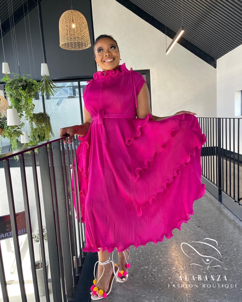 Jamala Pink Pleat Dress