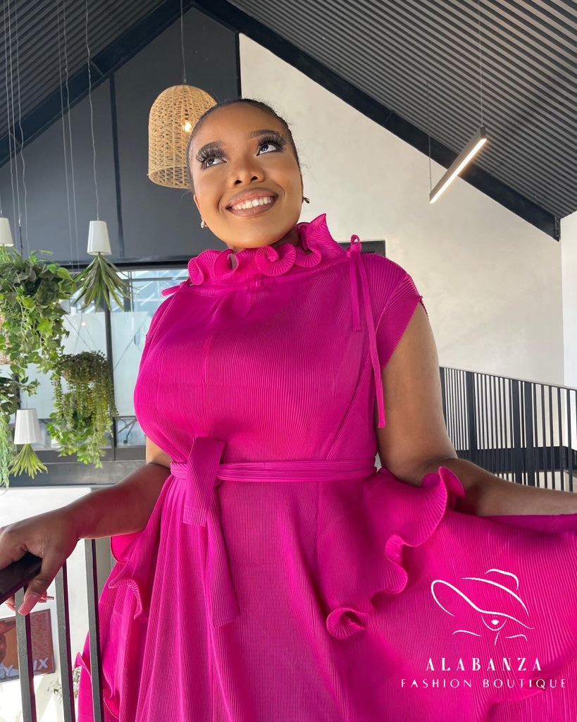 Jamala Pink Pleat Dress