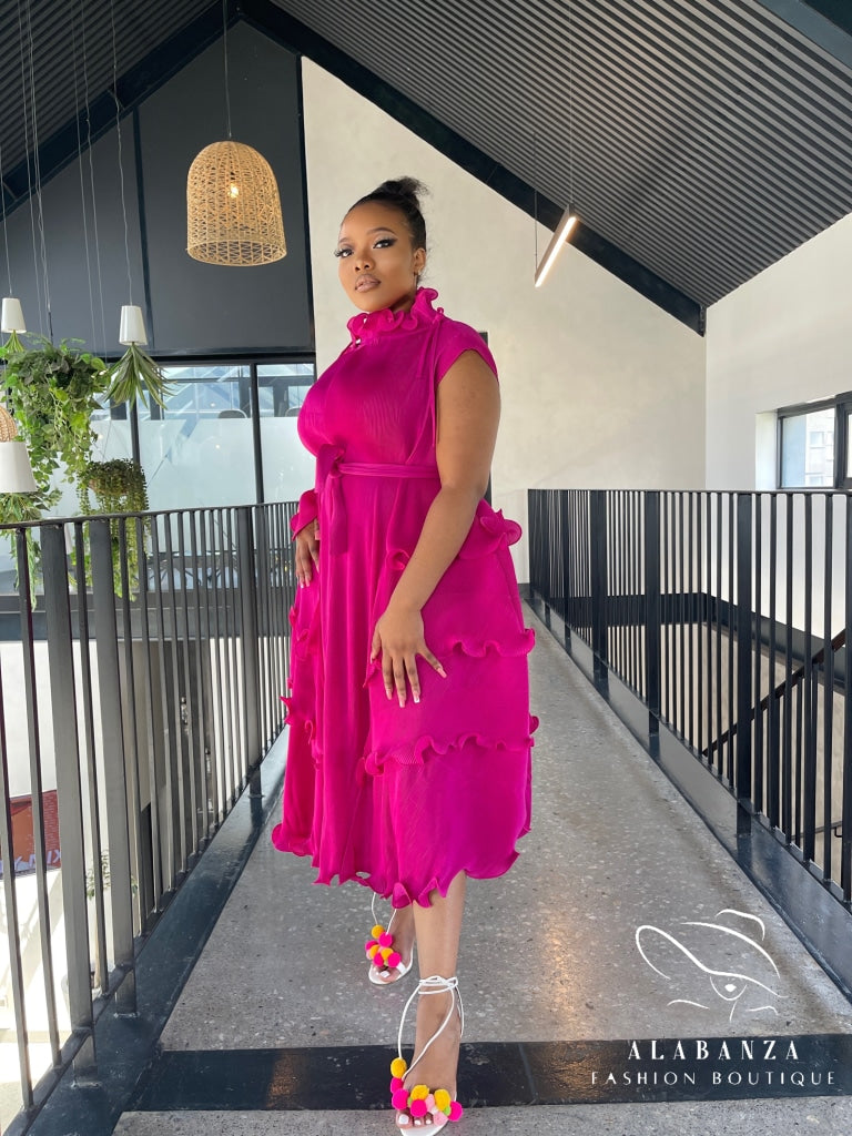 Jamala Pink Pleat Dress