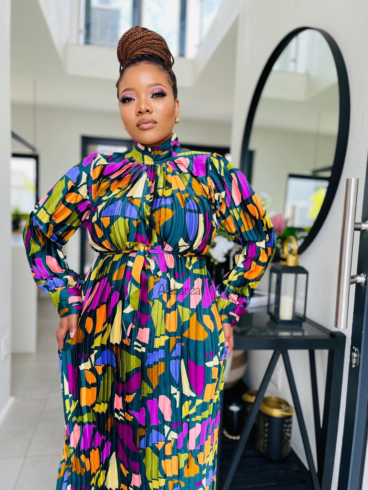 Entle Multicolor Pleat Dress