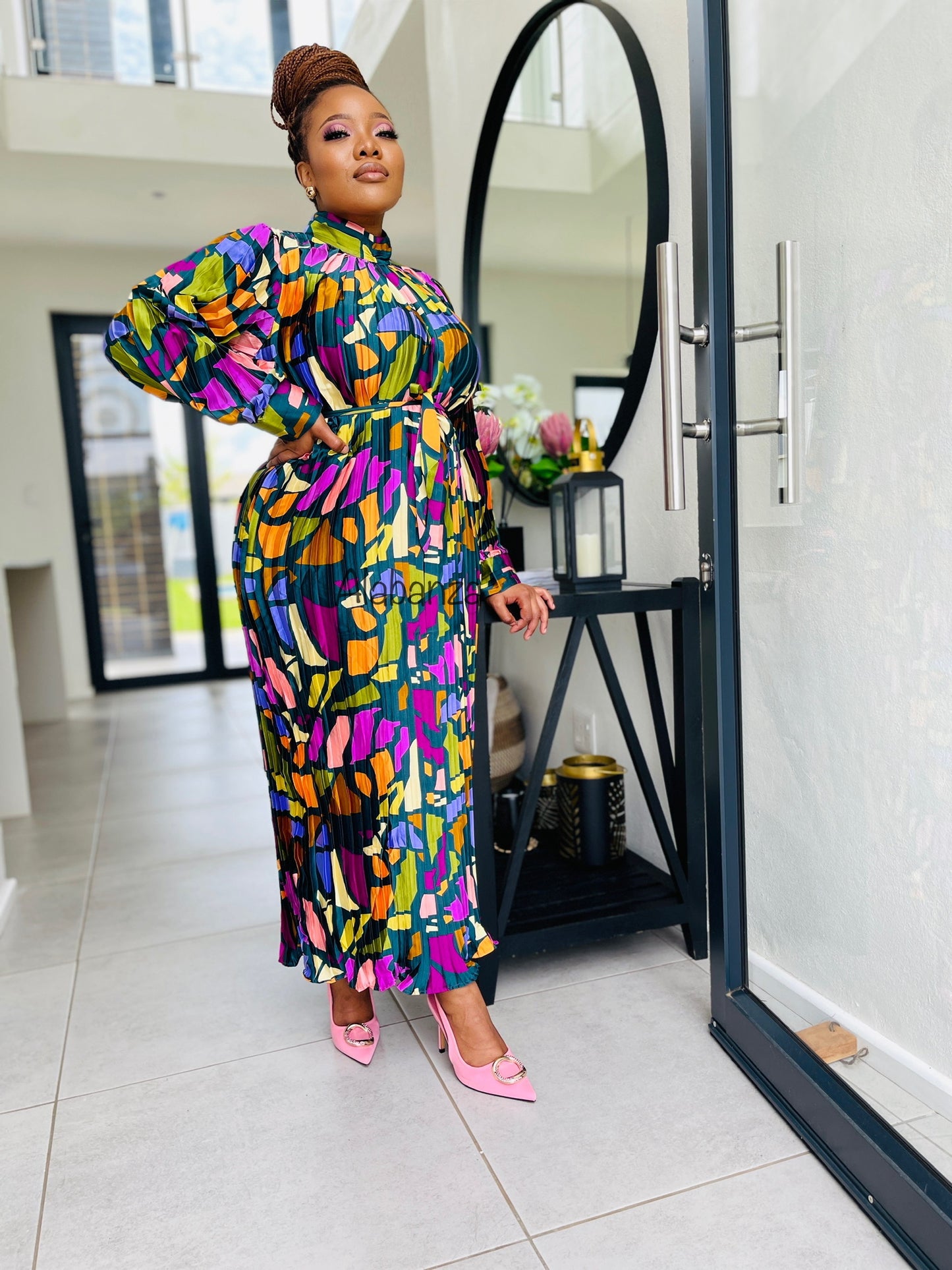 Entle Multicolor Pleat Dress