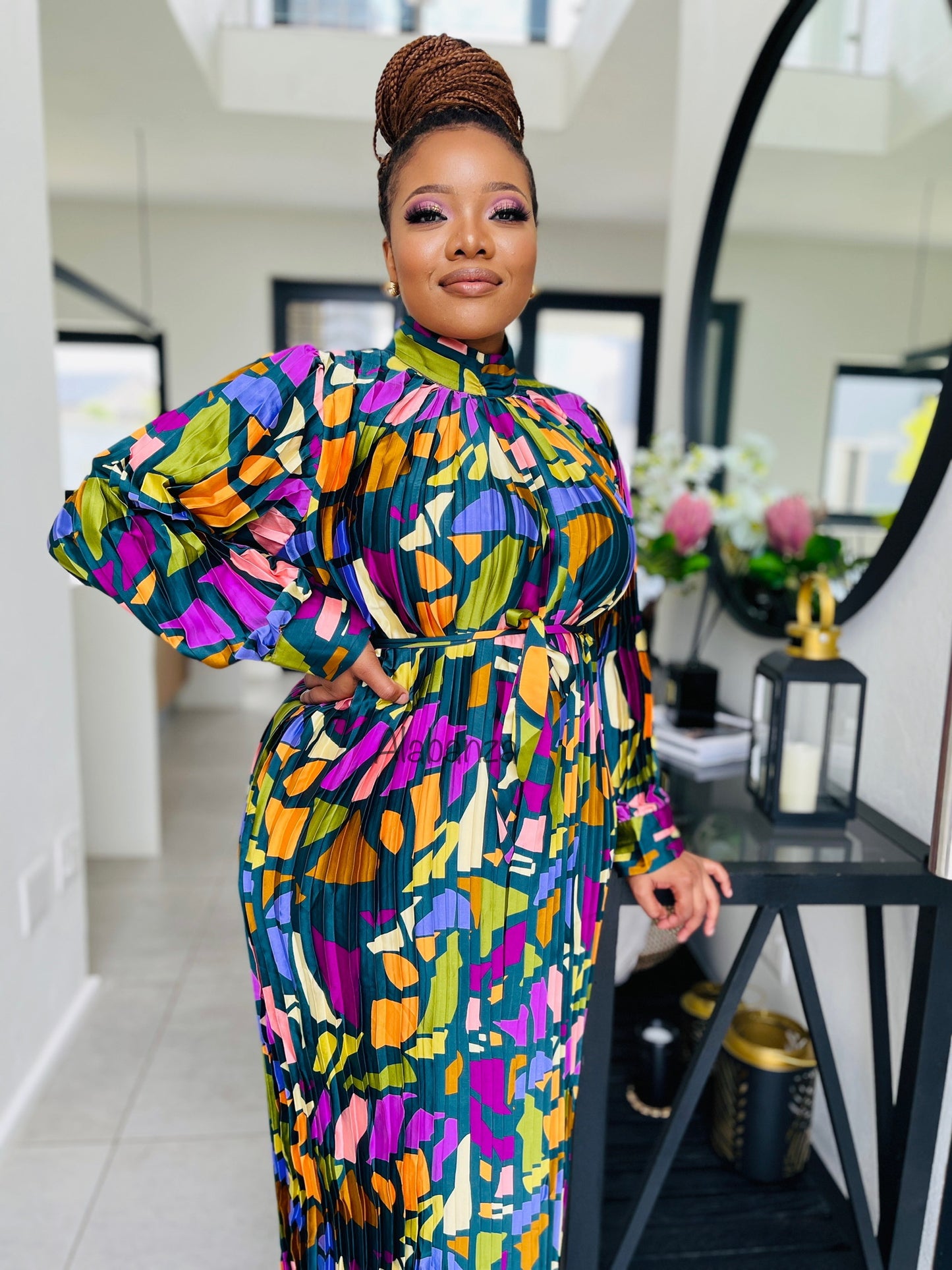 Entle Multicolor Pleat Dress