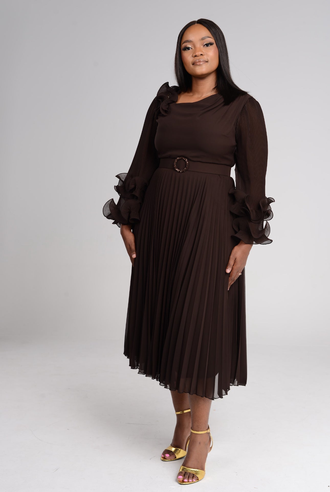 Chiffon Brown Whisper dress