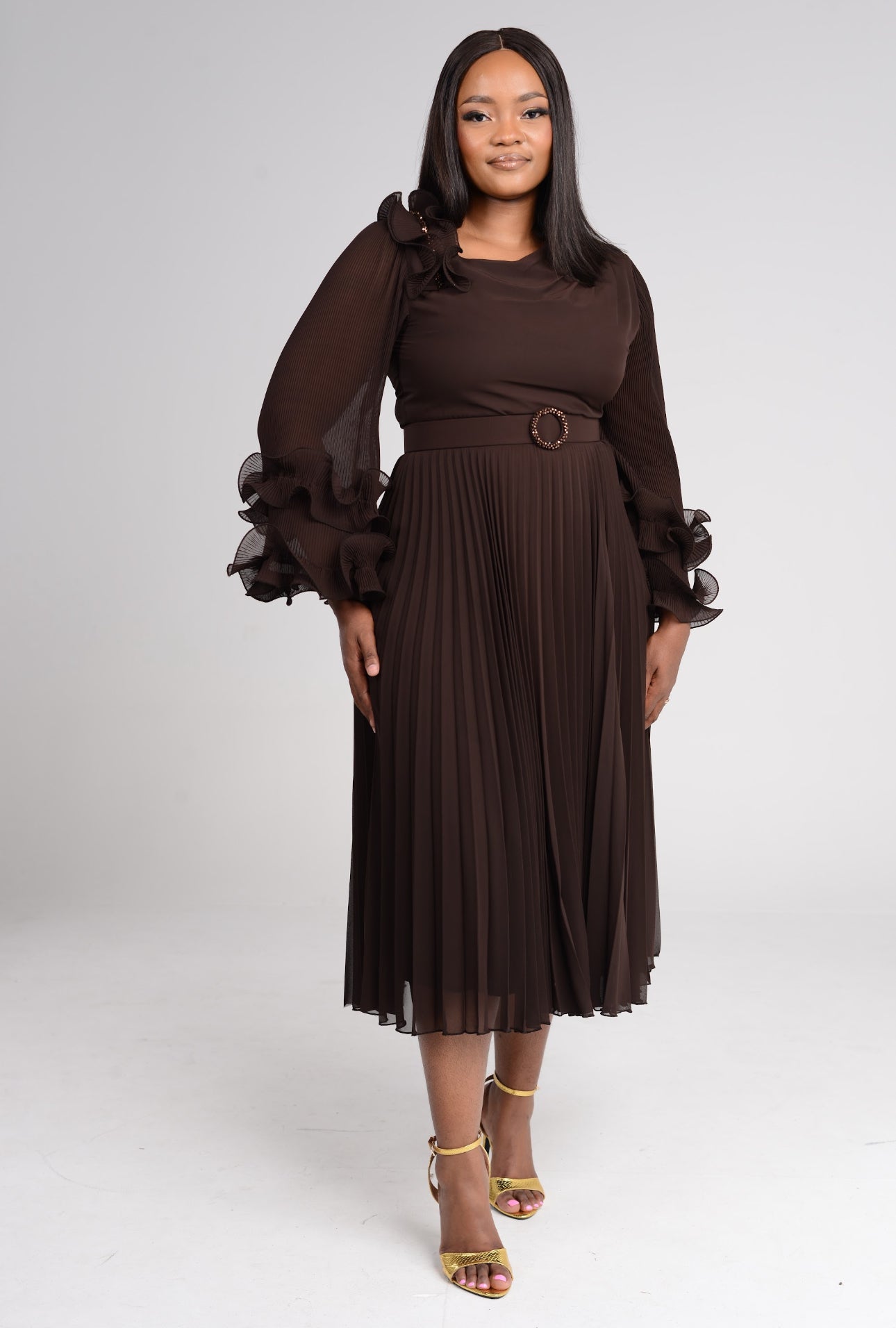 Chiffon Brown Whisper dress