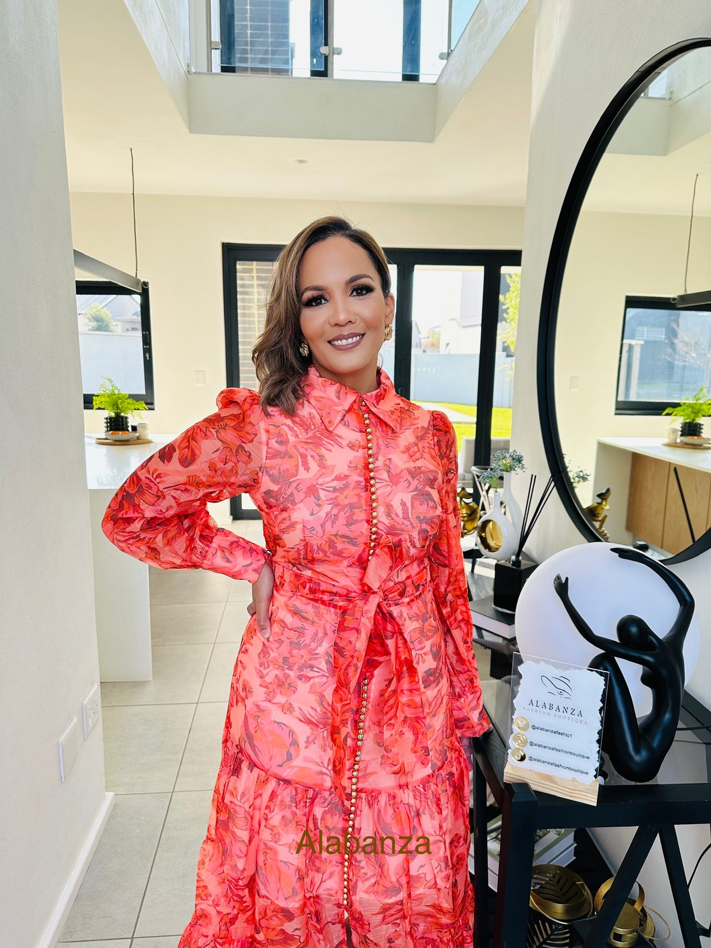 Milani Orange Shirt Dress