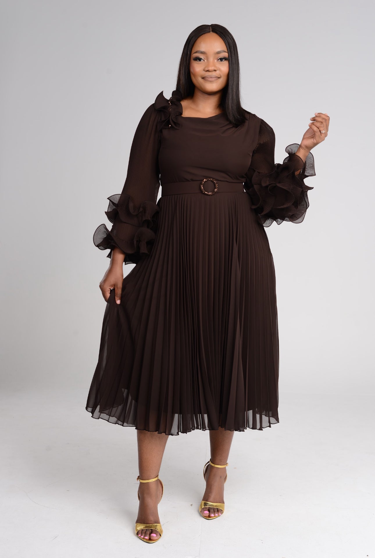 Chiffon Brown Whisper dress