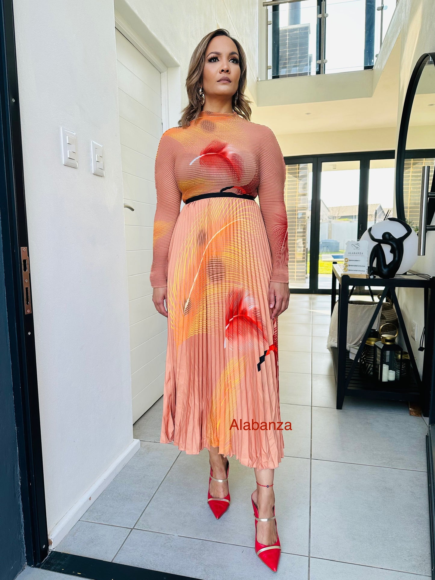 Zari Bronze Pleat Set