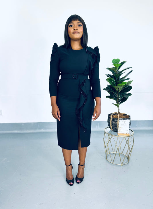 Adryn Black Fitted Dress