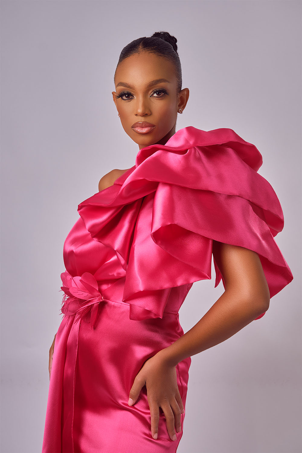 Paris Pink Satin Mini Dress