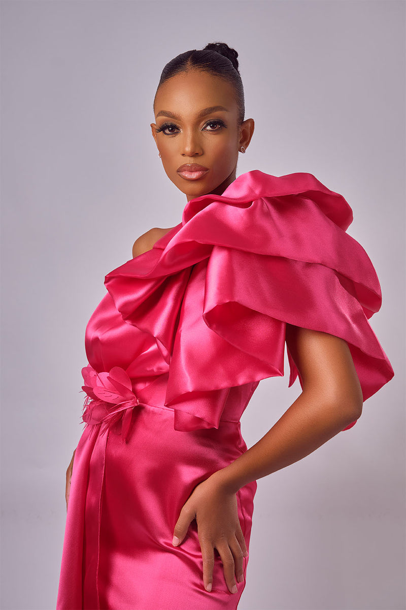 Paris Pink Satin Mini Dress