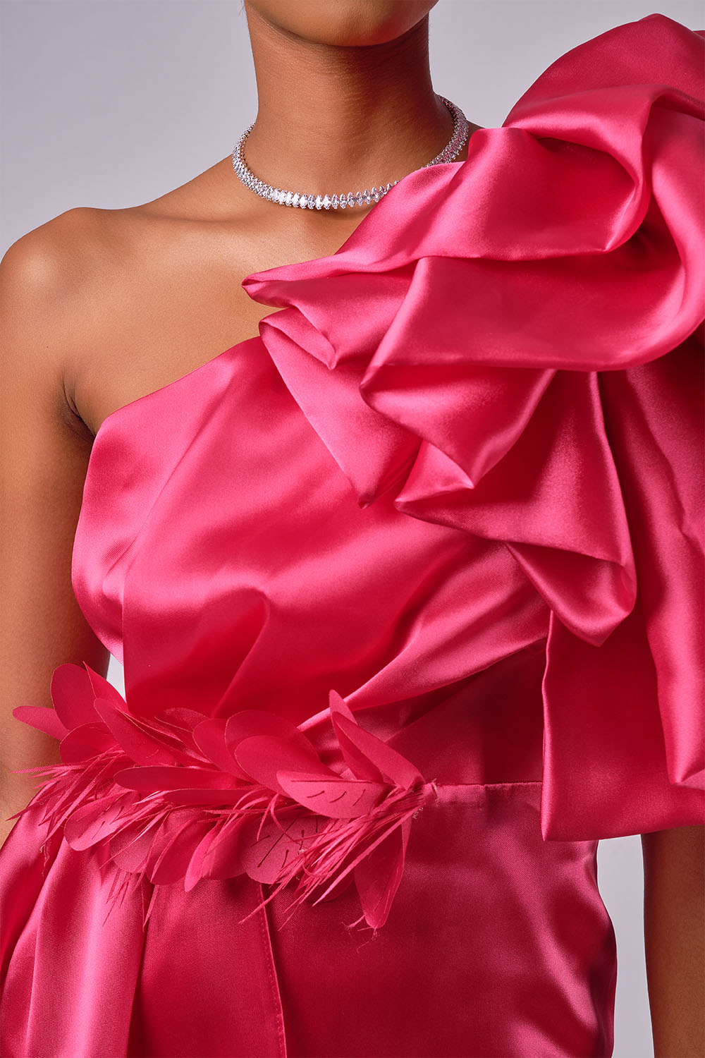 Paris Pink Satin Mini Dress