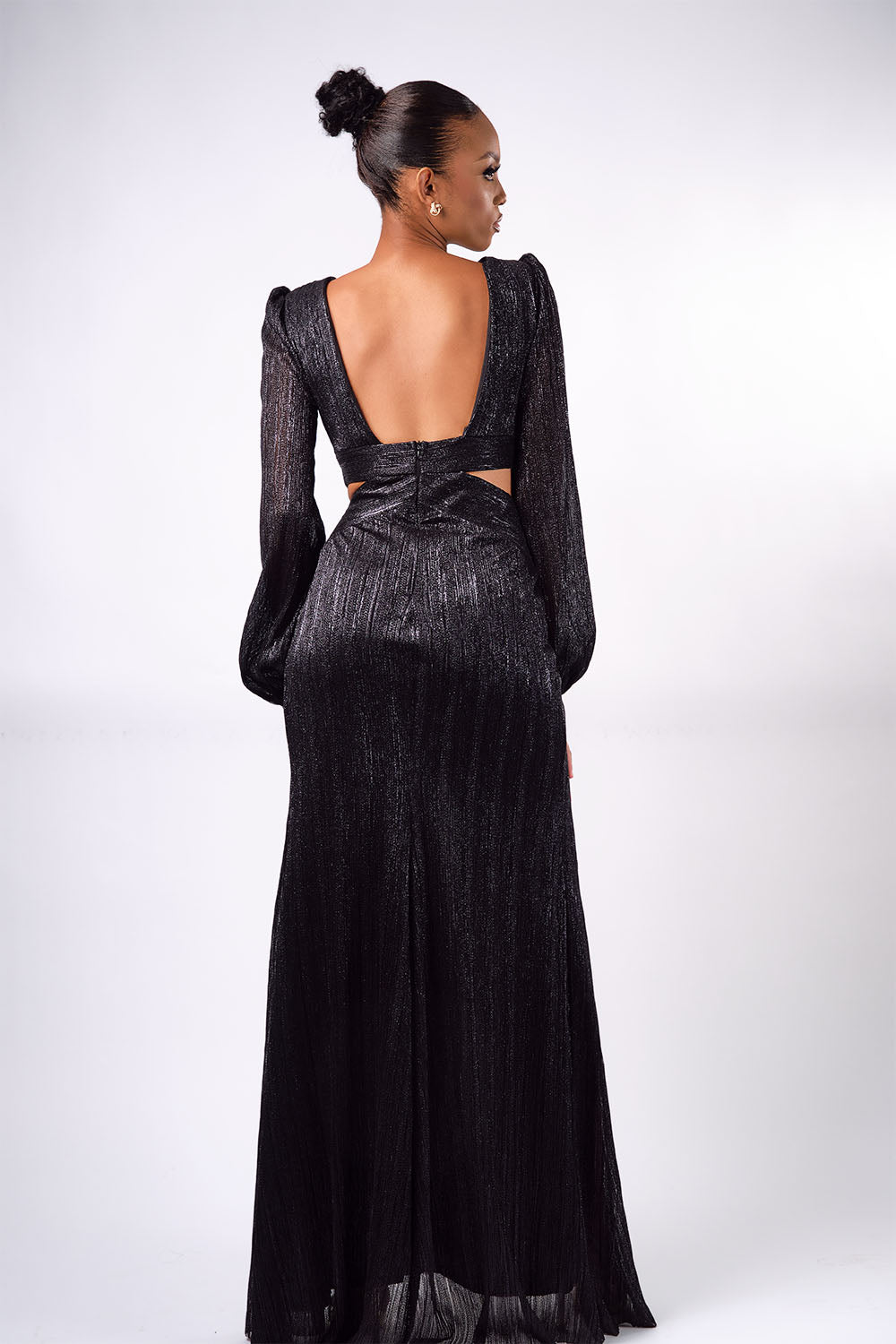 Sheer Black Slit Dress