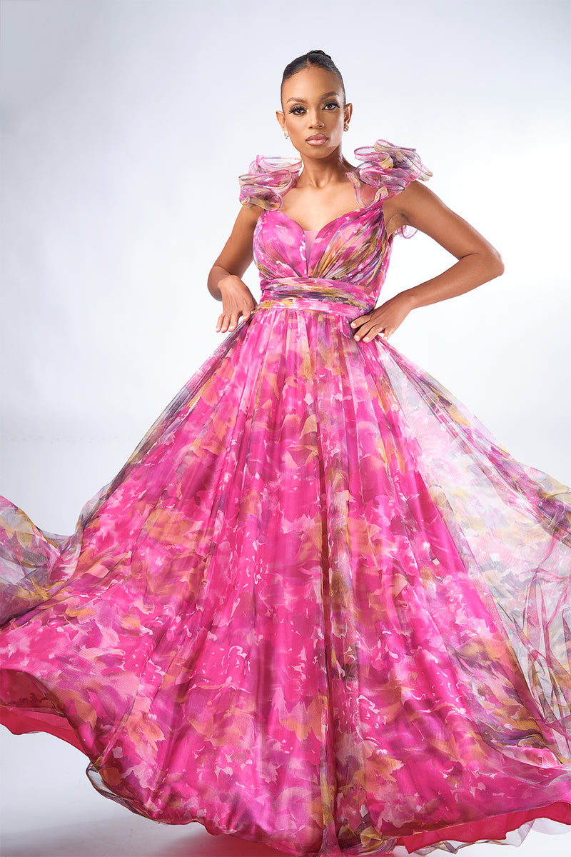 Couture Candy Pink Floral Dress