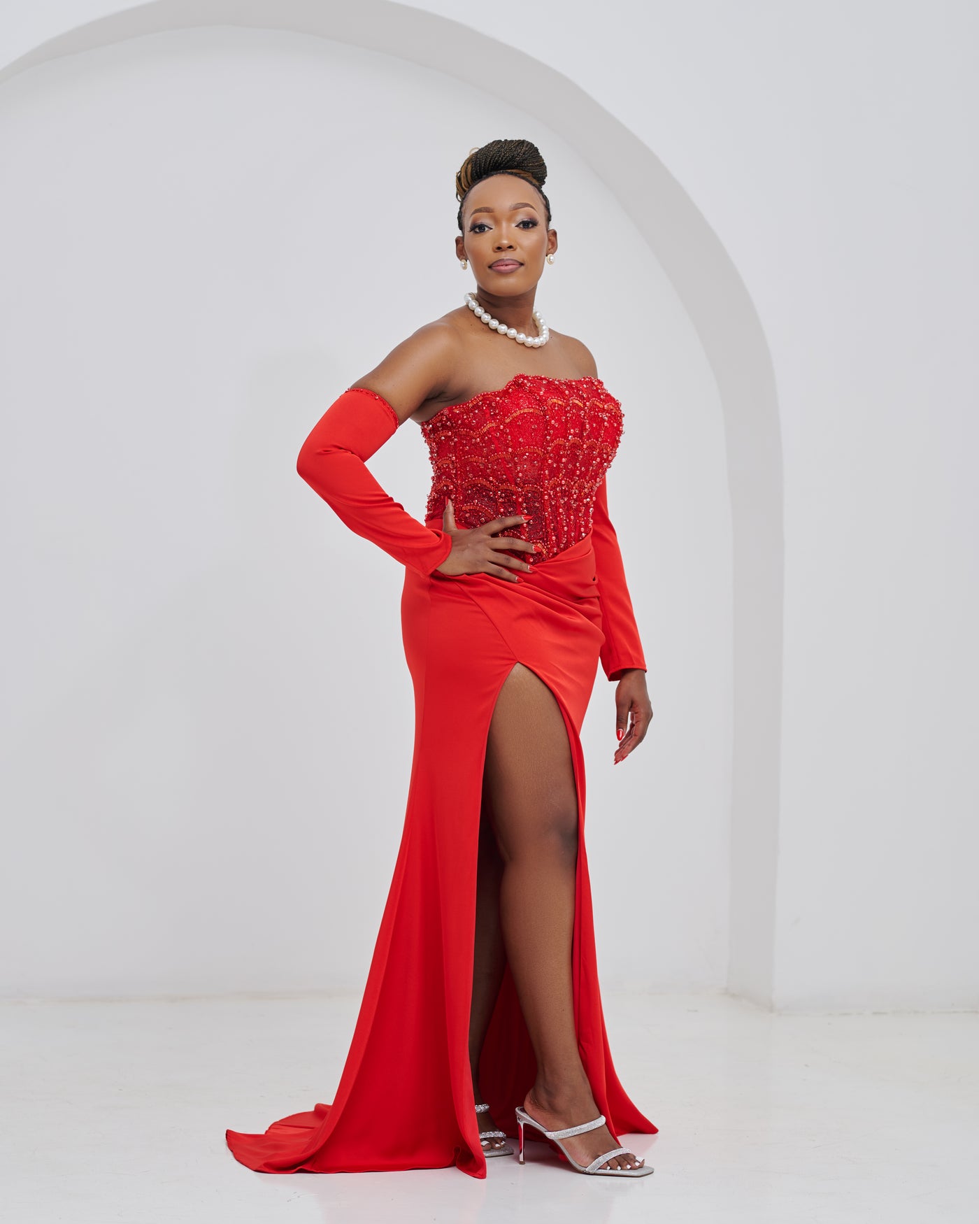 Royale Red Dress (50 % is Refundable Deposit)