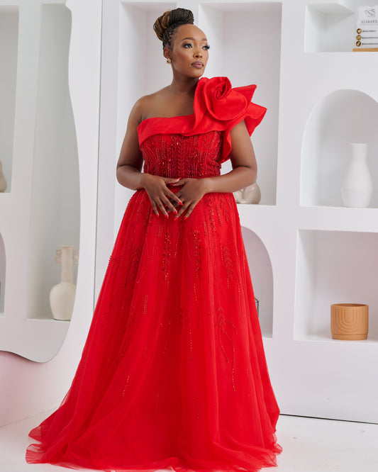 Crimson Rose Red Dress