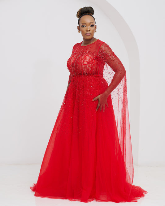 Lace Ember Red Dress