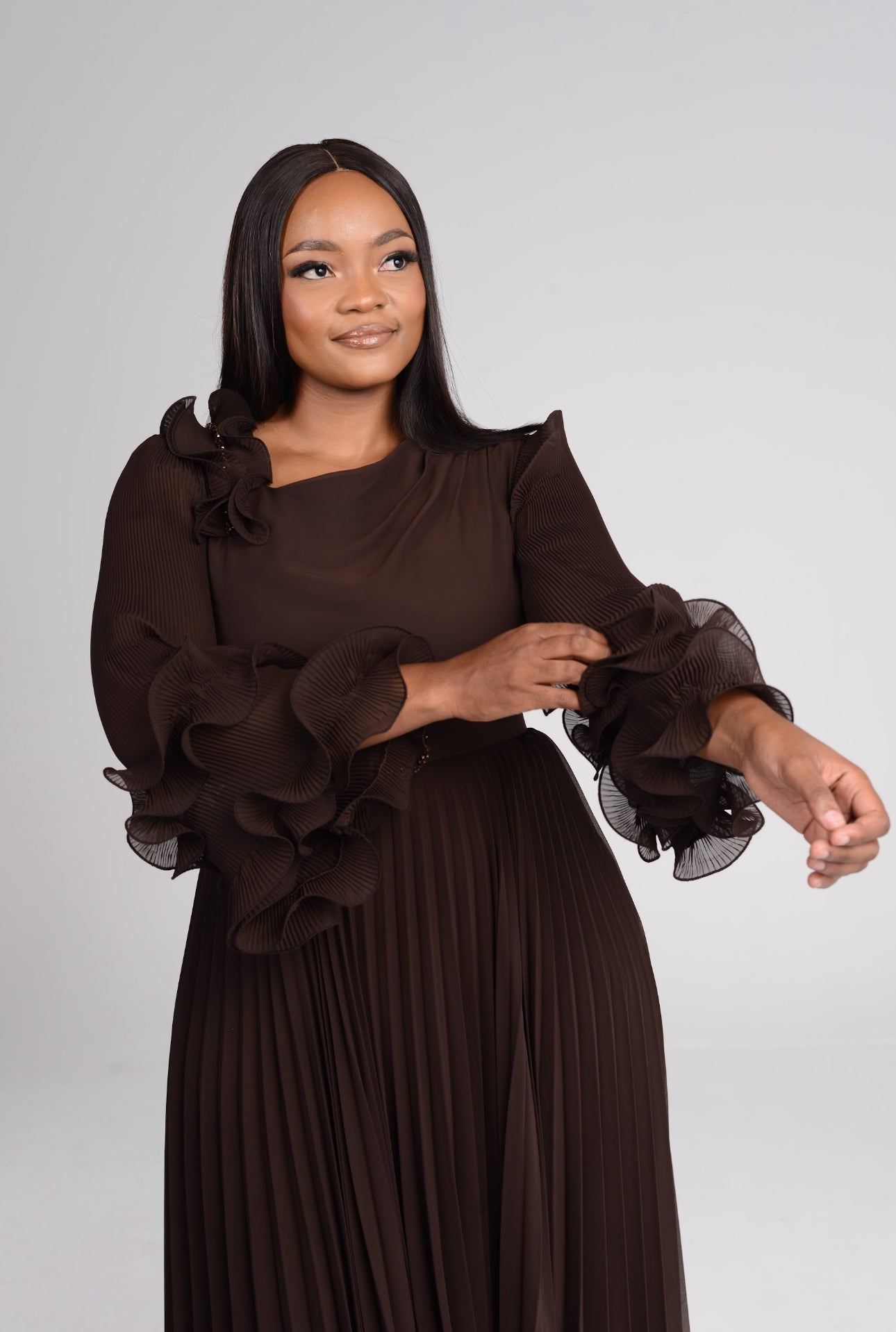 Chiffon Brown Whisper dress