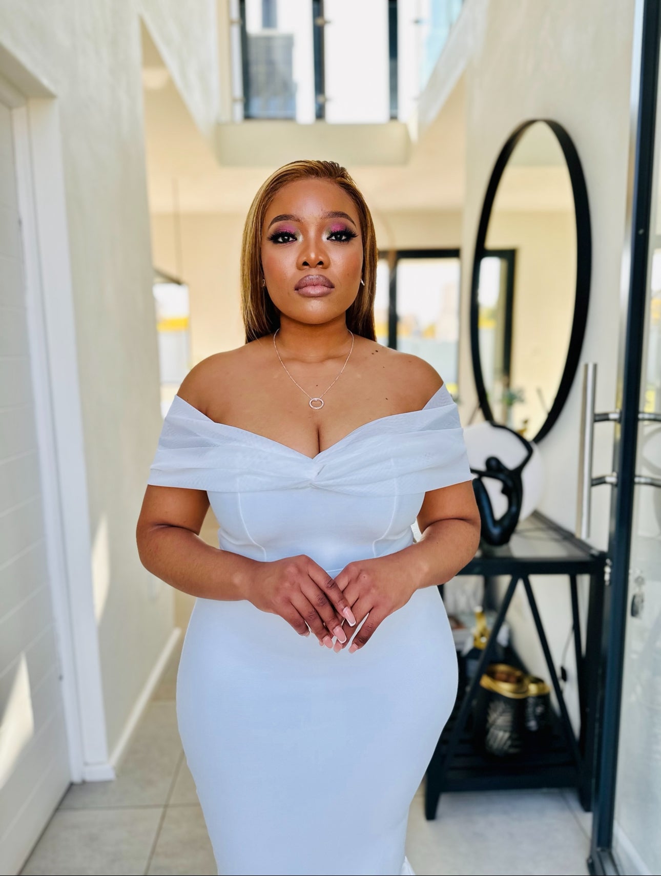 Claire White Bandage Dress PRELOVED ITEM — WITH A LIGHT STAIN This item has been gently worn and may show a small stain, reflected in the reduced price. Still in good wearable condition.  T&Cs: No returns, no refunds, no exchanges.