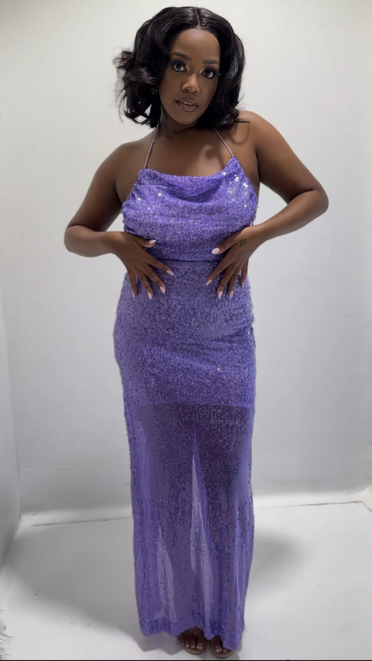 Reena Slit Sequin Dress