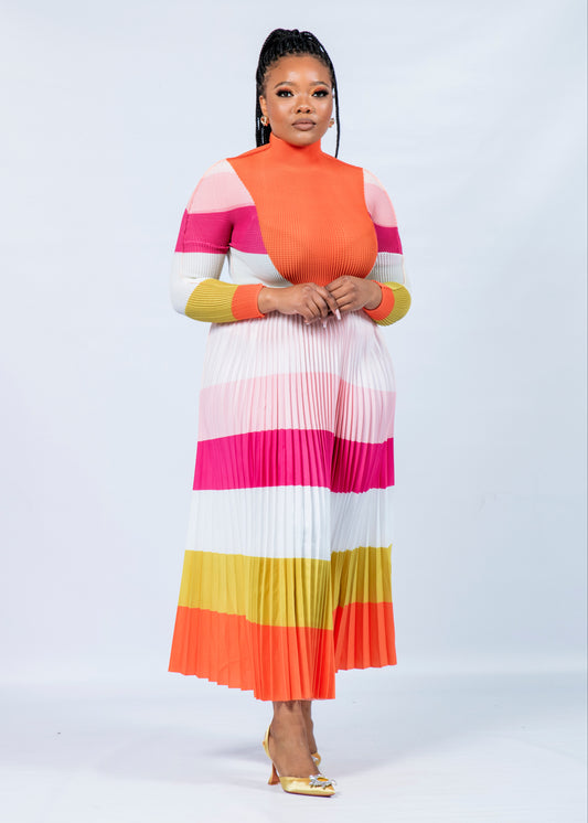 Zari Multicolor Pleat Set