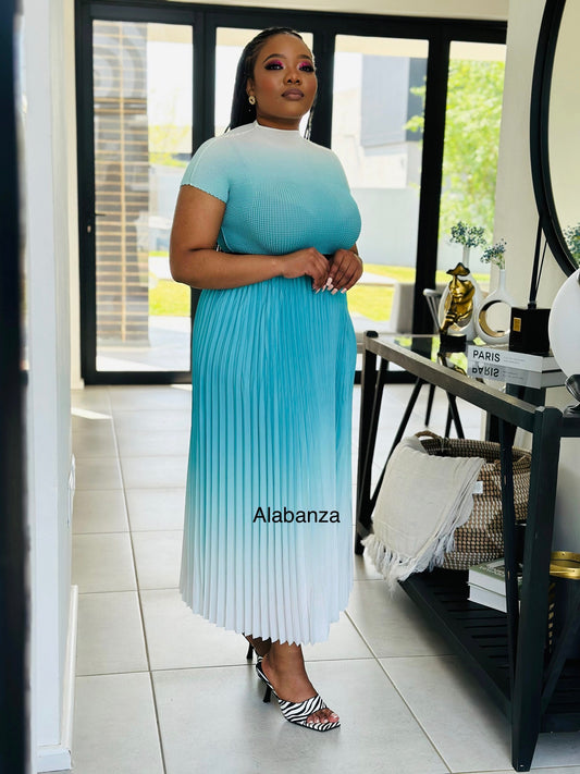 Zuri Baby Blue Ombre Pleat Set (Trio Deal R2000)