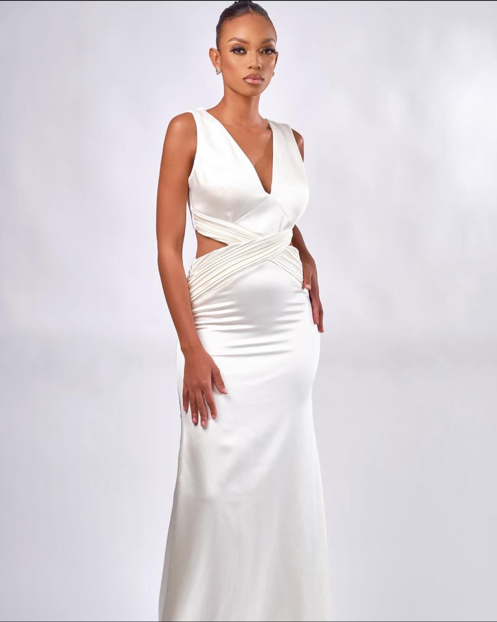 Jewel Satin Cocktail Dress. (Pre loved -Worn no more than twice). T&C's Apply: no return, refund, or exchange.