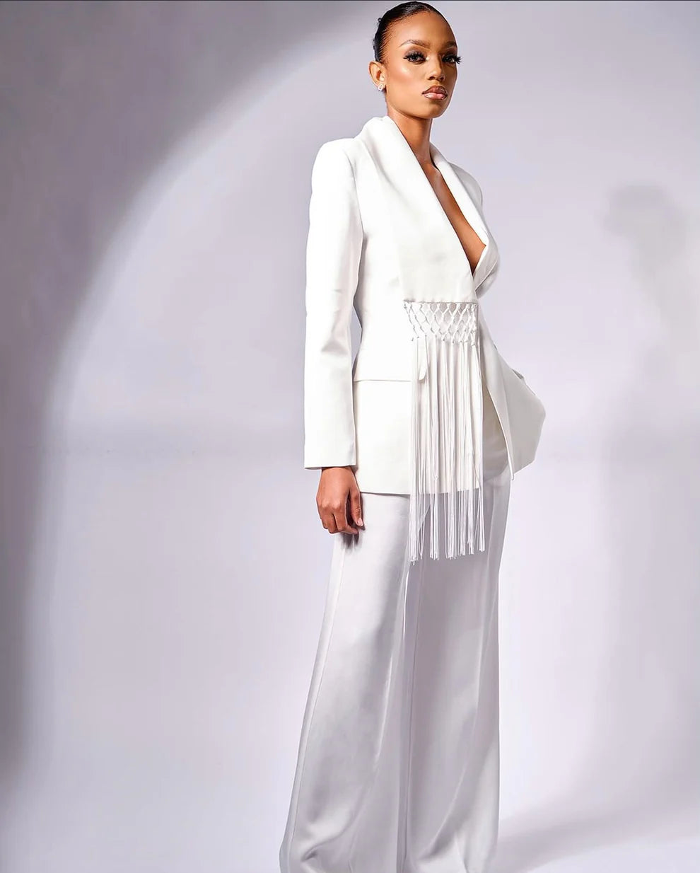 Zonke Classic White Suit (Pre loved -Worn no more than twice). T&C's Apply: no return, refund, or exchange