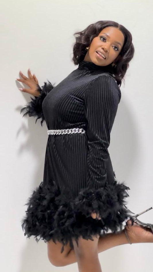 Slee Black Feather Dress