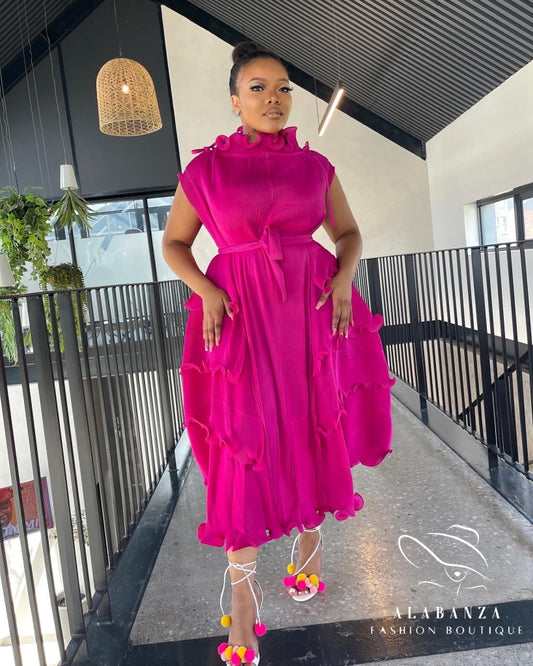 Jamala Pink Pleat Dress