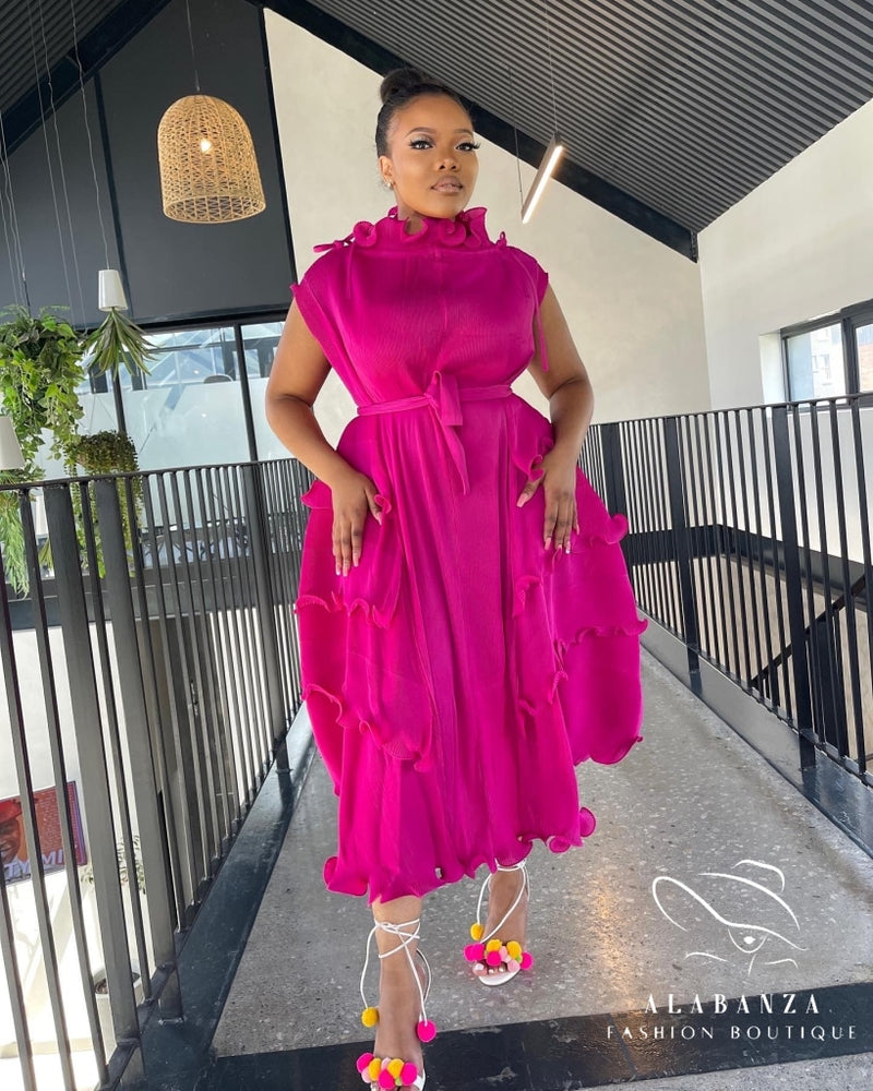 Jamala Pink Pleat Dress