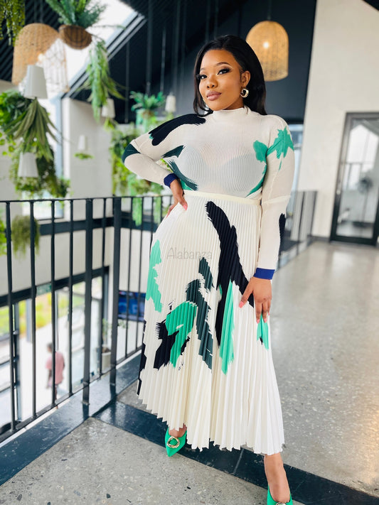 Zari Cream Pleat Set - Luxury Quality
